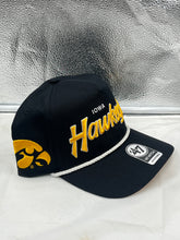 Load image into Gallery viewer, Iowa Hawykeyes NCAA &#39;47 Brand Black Script Hitch Rope Snapback Adjustable Hat - Casey&#39;s Sports Store
