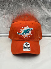 Load image into Gallery viewer, Miami Dolphins NFL &#39;47 Brand Orange Clean Up Adjustable Strapback Hat - Casey&#39;s Sports Store
