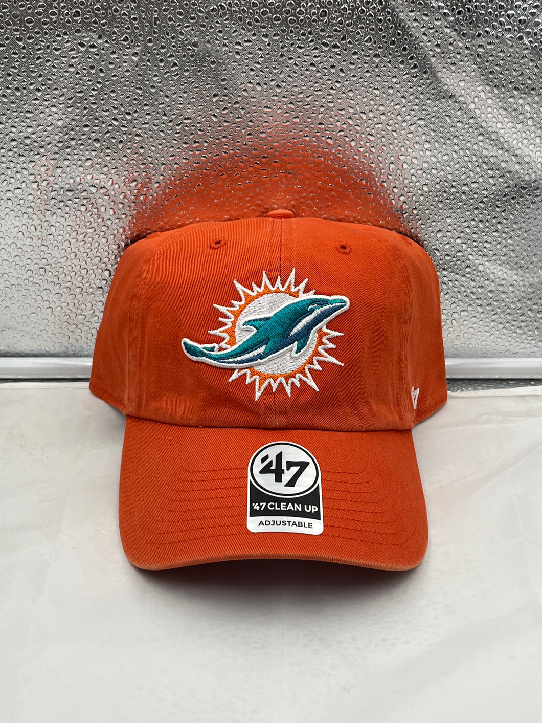 Miami Dolphins NFL '47 Brand Orange Clean Up Adjustable Strapback Hat - Casey's Sports Store