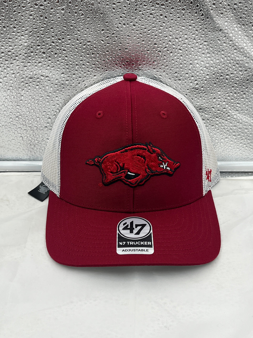 Arkansas Razorbacks NCAA '47 Brand Red Trucker Adjustable Snapback Mesh Hat - Casey's Sports Store