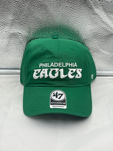 Philadelphia Eagles NFL '47 Brand Throwback Green Script Clean Up Adjustable Hat - Casey's Sports Store