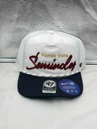 Florida State Seminoles FSU NCAA '47 Brand White Hitch Script Adjustable Hat - Casey's Sports Store