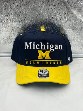Michigan Wolverines NCAA '47 Brand Navy Two Tone Hitch Adjustable Snapback Hat - Casey's Sports Store