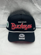 Load image into Gallery viewer, Ohio State Buckeyes NCAA &#39;47 Brand Black Hitch Script Adjustable Snapback Hat - Casey&#39;s Sports Store
