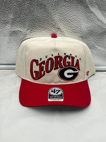 Georgia Bulldogs NCAA '47 Brand Throwback Beige Two Tone Hitch Adjustable Hat - Casey's Sports Store