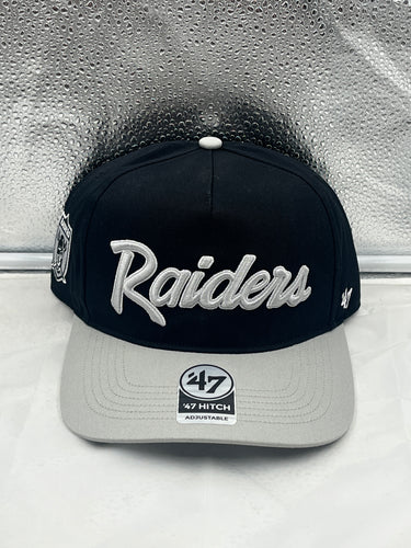 Las Vegas Raiders NFL '47 Brand Black Two Tone Script Hitch Adjustable Hat - Casey's Sports Store