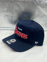 Load image into Gallery viewer, Atlanta Braves MLB &#39;47 Brand Navy Script Hitch Adjustable Snapback Hat - Casey&#39;s Sports Store
