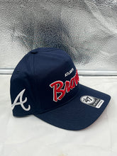 Load image into Gallery viewer, Atlanta Braves MLB &#39;47 Brand Navy Script Hitch Adjustable Snapback Hat - Casey&#39;s Sports Store
