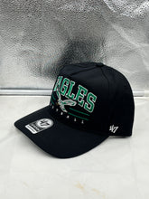 Load image into Gallery viewer, Philadelphia Eagles NFL &#39;47 Throwback Black Roscoe Hitch Snapback Adjustable Hat - Casey&#39;s Sports Store
