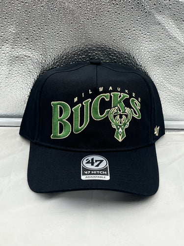 Milwaukee Bucks NBA '47 Brand Black Hitch Wave Snapback Adjustable Hat - Casey's Sports Store