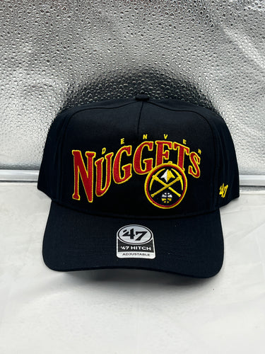Denver Nuggets NBA '47 Brand Black Hitch Wave Snapback Adjustable Hat - Casey's Sports Store