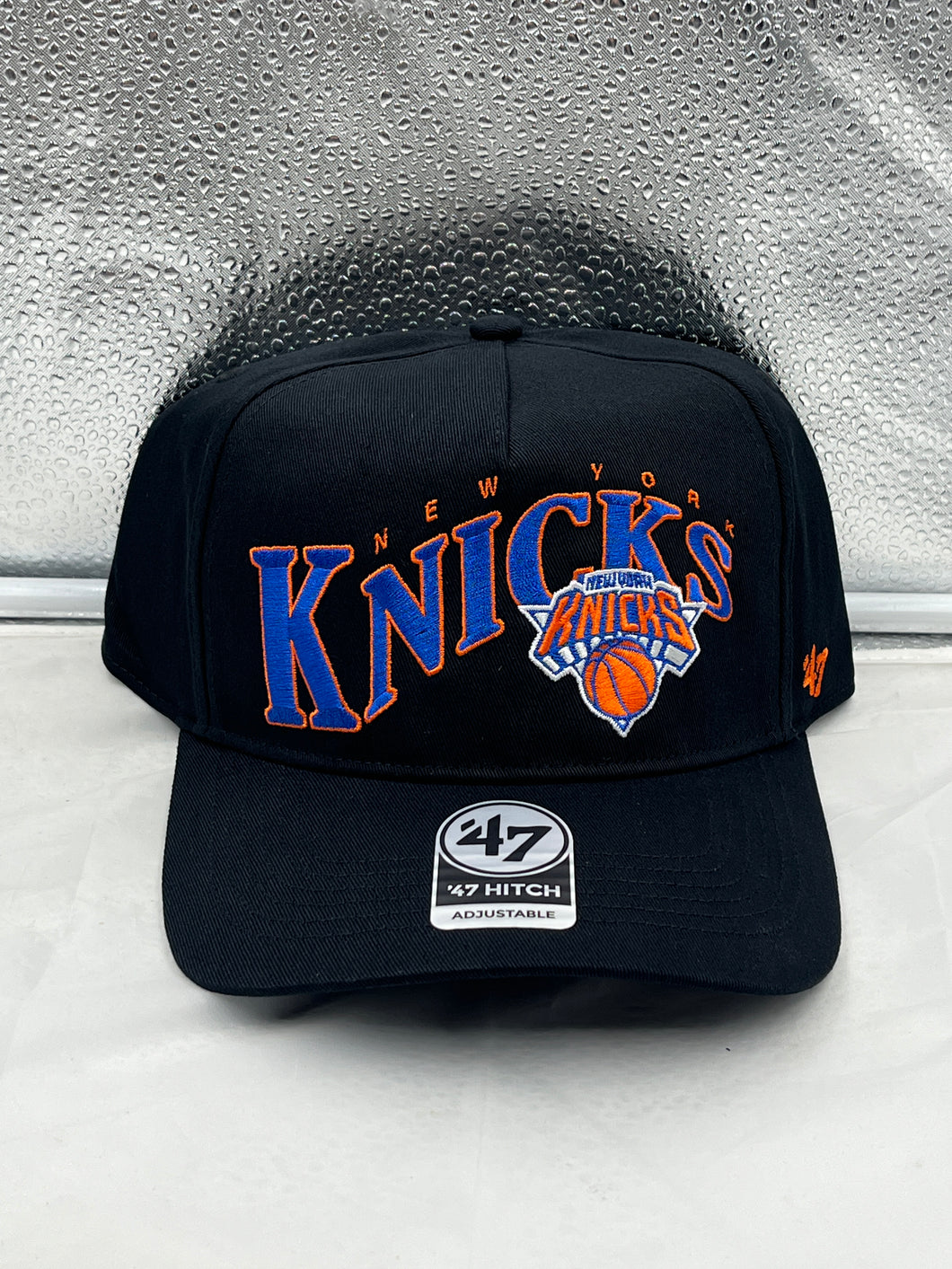 New York Knicks NBA '47 Brand Black Hitch Wave Snapback Adjustable Hat - Casey's Sports Store