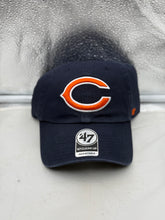 Load image into Gallery viewer, Chicago Bears NFL '47 Brand Navy Blue Clean Up Adjustable Strapback Hat showcasing team loyalty and style. Perfect Chicago Bears hat for everyday wear.
