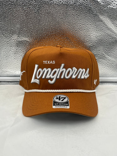 Texas Longhorns NCAA '47 Brand Orange Script Rope Hitch Adjustable Snapback Hat - Casey's Sports Store
