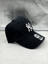 Load image into Gallery viewer, New York Yankees MLB &#39;47 Brand Black Clean Up Adjustable Strapback Hat - Casey&#39;s Sports Store
