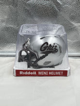 Load image into Gallery viewer, Montana Grizzlies NCAA Riddell Speed Silver Mini Helmet - Casey&#39;s Sports Store
