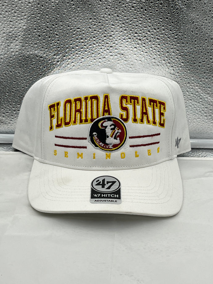 Florida State Seminoles FSU Throwback NCAA '47 Brand White Hitch Adjustable Hat - Casey's Sports Store