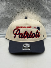 Load image into Gallery viewer, Front view of the New England Patriots NFL '47 Brand Natural TT Hitch Snapback Adjustable Hat, perfect for fans of the American football team.
