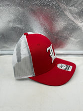 Load image into Gallery viewer, Flat lay of the Louisville Cardinals hat alongside casual apparel, emphasizing its versatility as a fashionable accessory for supporting your favorite team.
