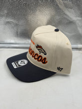 Load image into Gallery viewer, Side view of the Denver Broncos NFL '47 Brand Natural Two Tone Hitch Snapback Adjustable Hat, perfect Denver Broncos hat for game day.
