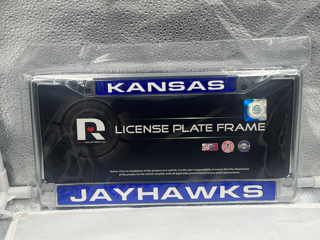 Kansas Jayhawks NCAA Laser Cut License Plate Frame Wincraft - Casey's Sports Store