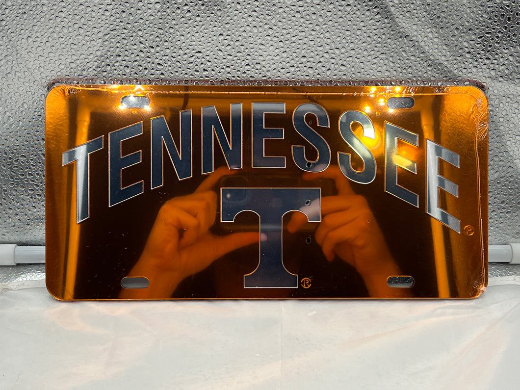 Tennessee Volunteers NCAA Orange Mirrored Laser Cut License Plate Craftique - Casey's Sports Store