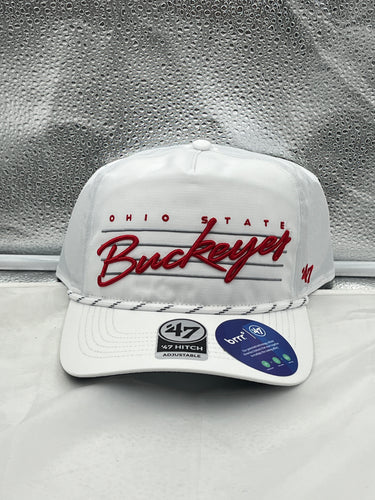 Ohio State Buckeyes NCAA '47 Brand White Script Hitch Adjustable Snapback Hat - Casey's Sports Store