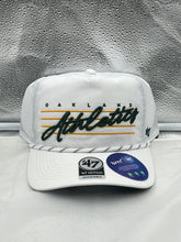 Load image into Gallery viewer, Oakland Athletics MLB &#39;47 Brand White Script Hitch Rope Adjustable Snapback Hat - Casey&#39;s Sports Store
