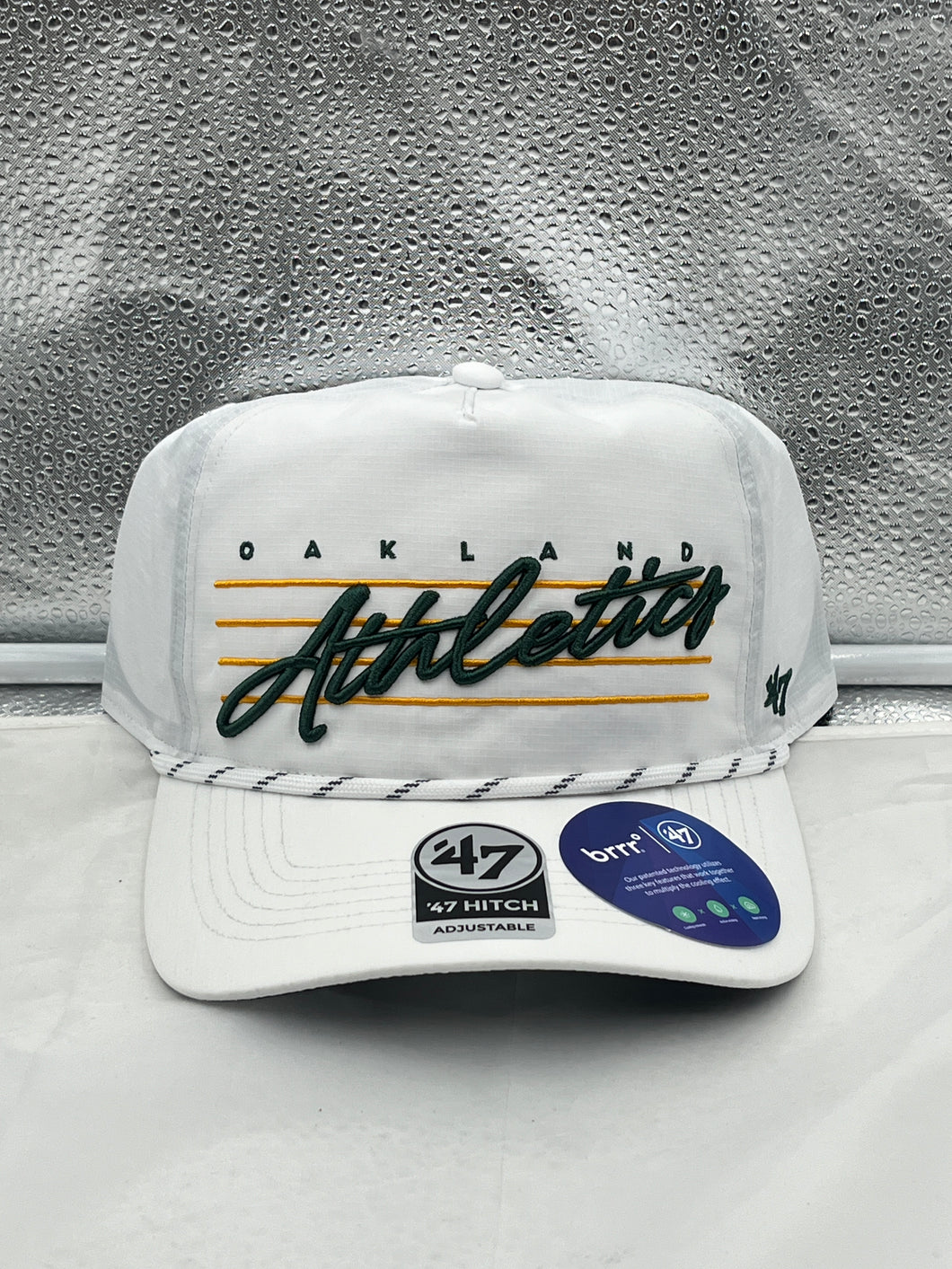 Oakland Athletics MLB '47 Brand White Script Hitch Rope Adjustable Snapback Hat - Casey's Sports Store