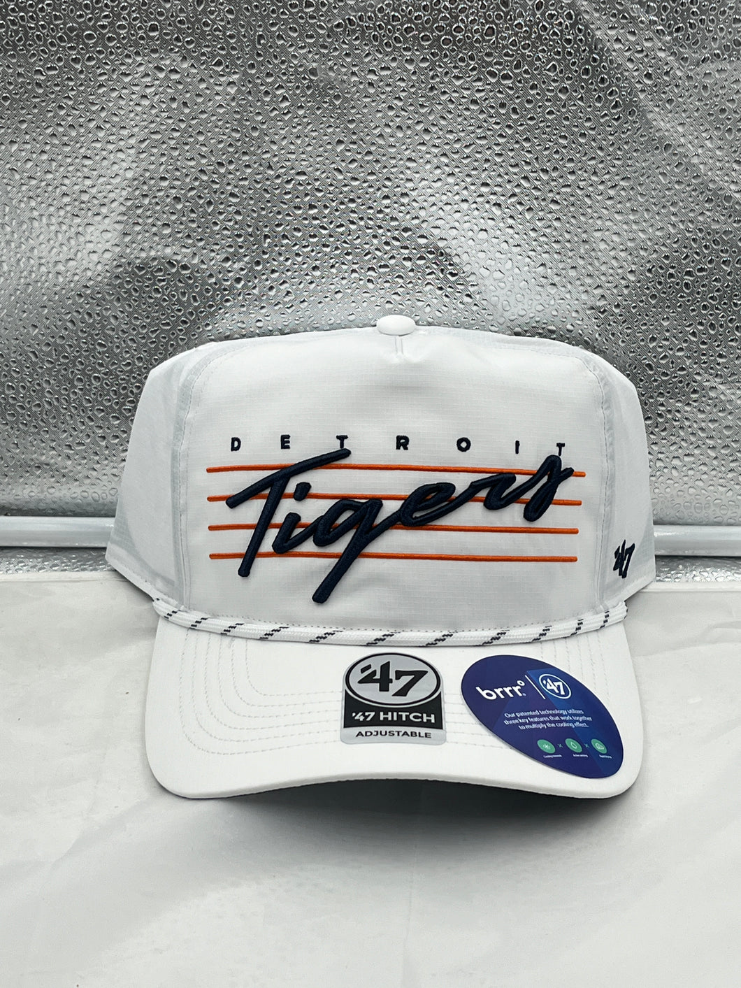 Detroit Tigers MLB '47 Brand White Script Hitch Rope Adjustable Snapback Hat - Casey's Sports Store