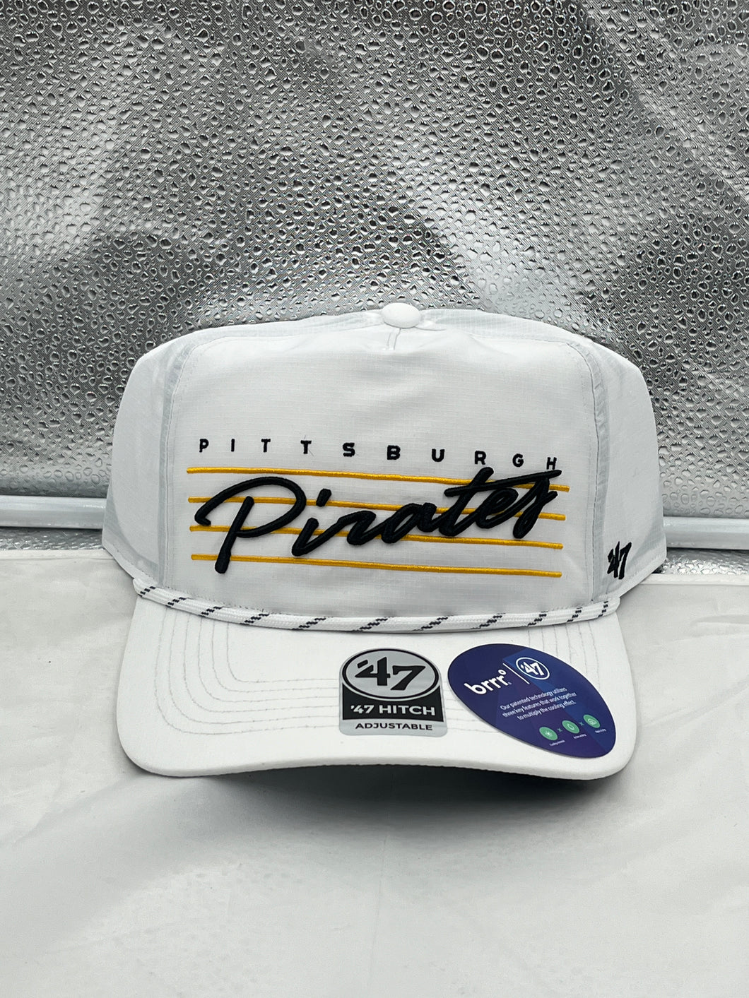 Pittsburgh Pirates MLB '47 Brand White Script Hitch Rope Adjustable Snapback Hat - Casey's Sports Store