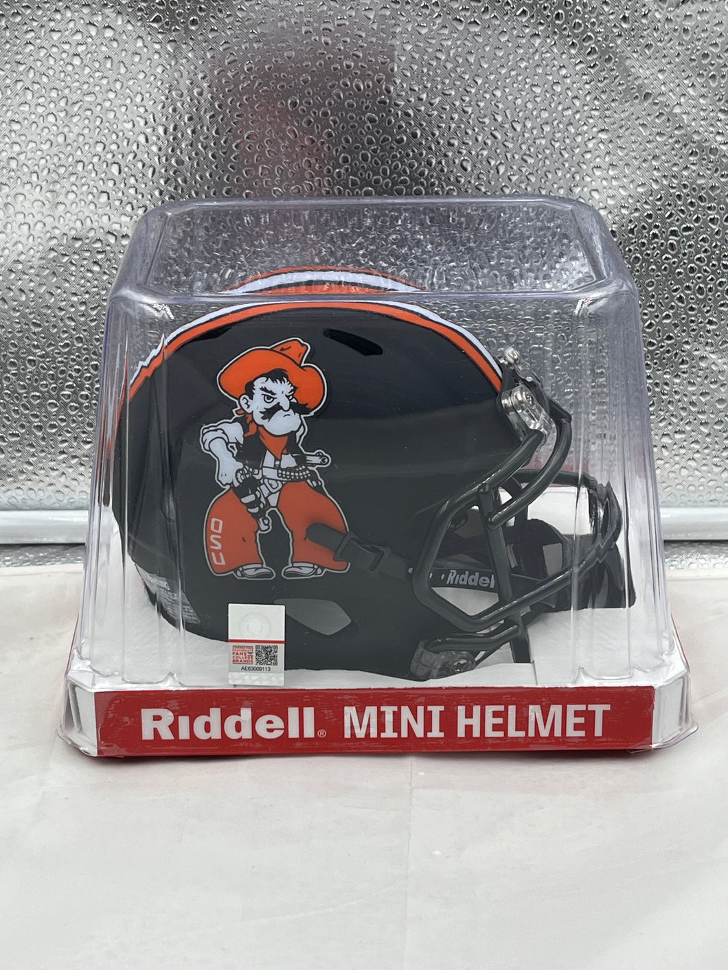 Oklahoma State Cowboys Pistol Pete NCAA Riddell Speed Black Mini Helmet - Casey's Sports Store