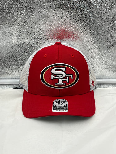 San Francisco 49ers NFL '47 Brand Red Trucker Mesh Snapback Adjustable Hat - Casey's Sports Store