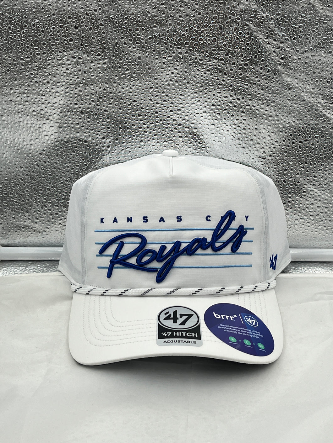 Kansas City Royals MLB '47 Brand White Script Hitch Rope Adjustable Snapback Hat - Casey's Sports Store