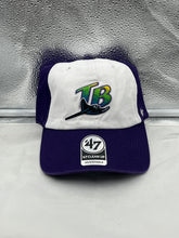 Load image into Gallery viewer, Tampa Bay Rays MLB &#39;47 Brand Throwback Purple Two Tone Clean Up Adjustable Hat - Casey&#39;s Sports Store
