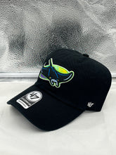 Load image into Gallery viewer, Tampa Bay Rays MLB &#39;47 Brand Throwback Black Clean Up Adjustable Hat - Casey&#39;s Sports Store
