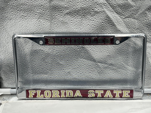 Florida State Seminoles FSU NCAA Craftique Chrome License Plate Frame - Casey's Sports Store