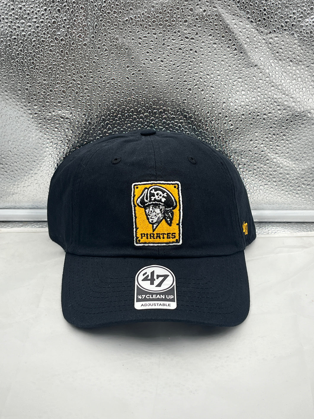 Pittsburgh Pirates Throwback MLB '47 Brand Black Clean Up Adjustable Hat - Casey's Sports Store