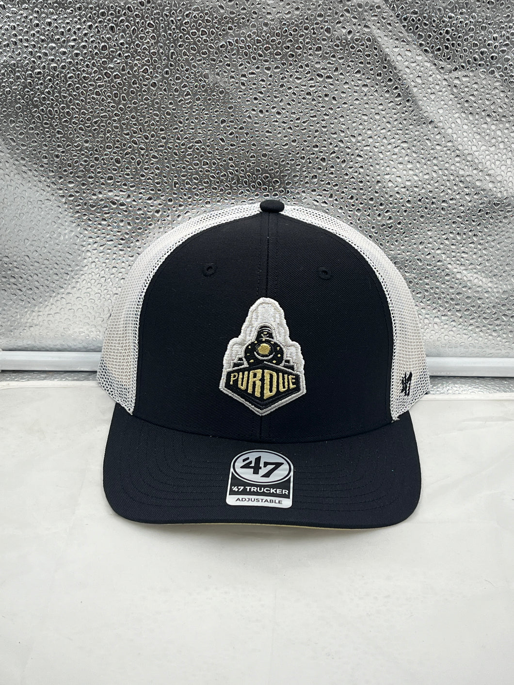 Purdue Boilermakers NCAA '47 Brand Trucker Black Mesh Snapback Adjustable Hat - Casey's Sports Store