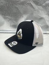 Load image into Gallery viewer, Purdue Boilermakers NCAA &#39;47 Brand Trucker Black Mesh Snapback Adjustable Hat - Casey&#39;s Sports Store
