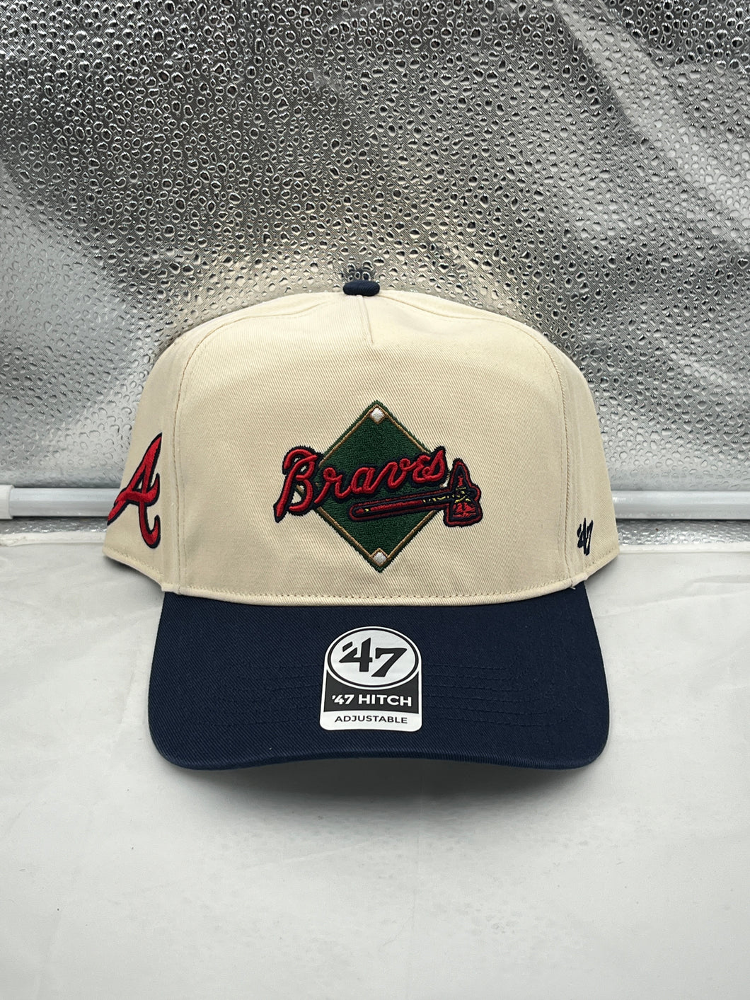 Atlanta Braves MLB '47 Brand Natural Two Tone Hitch Adjustable Snapback Hat - Casey's Sports Store