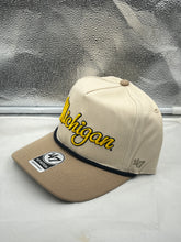 Load image into Gallery viewer, Michigan Wolverines NCAA &#39;47 Brand Natural Two Tone Script Hitch Adjustable Hat - Casey&#39;s Sports Store
