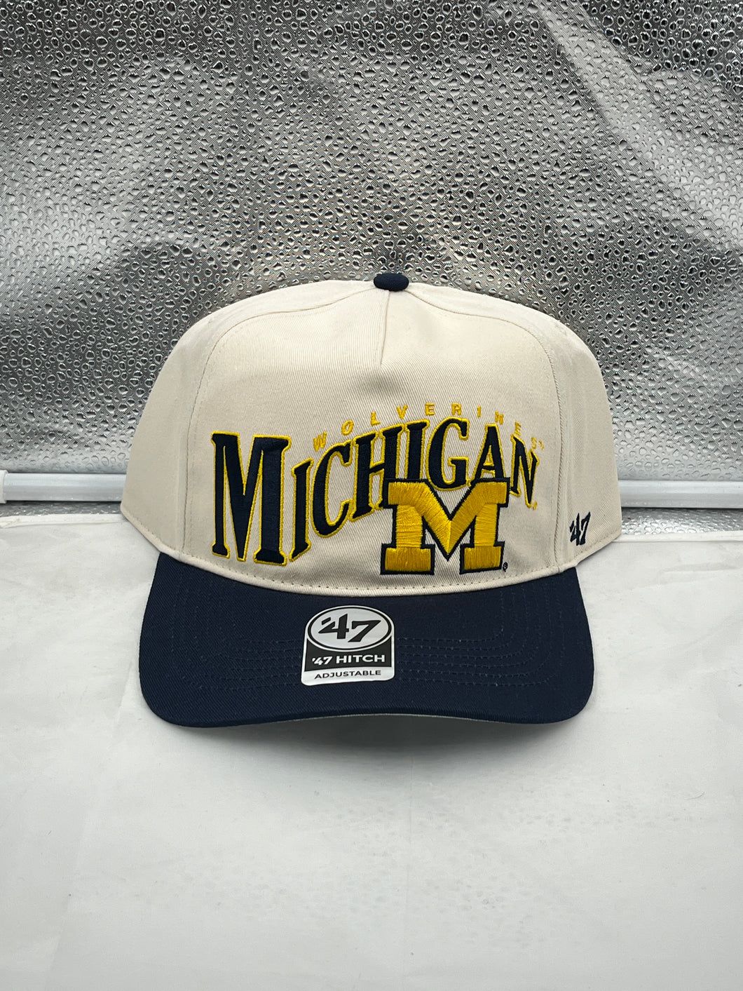 Michigan Wolverines NCAA '47 Brand Natural Wave Two Tone Hitch Adjustable Hat - Casey's Sports Store