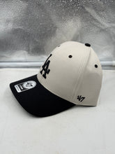 Load image into Gallery viewer, Los Angeles Dodgers MLB '47 Brand Natural Two Tone MVP Adjustable Snapback Hat—Los Angeles Dodgers hat adjustable snapback strap close-up
