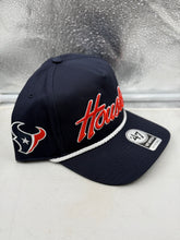 Load image into Gallery viewer, Houston Texans NFL '47 Brand Navy Script Hitch Rope Snapback Adjustable Hat – Houston Texans hat back view with adjustable rope snapback closure
