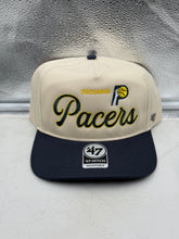 Load image into Gallery viewer, Indiana Pacers NBA '47 Brand Natural Two Tone Hitch Adjustable Snapback Hat — Indiana Pacers hat front view
