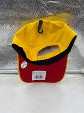 Load image into Gallery viewer, Close-up view of the Los Angeles Angels MLB '47 Brand Throwback Yellow MVP Adjustable Snapback Hat, emphasizing the team logo and the high-quality design details of this classic Los Angeles Angels hat.
