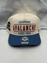 Load image into Gallery viewer, Colorado Avalanche NHL '47 Throwback Natural TT Hitch Adjustable Snapback Hat showcasing its classic design and team graphics, perfect for fans of the Colorado Avalanche hat.
