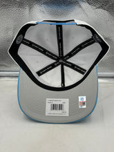 Load image into Gallery viewer, Close-up view of the North Carolina Tar Heels NCAA '47 Brand White TT Hitch Snapback Adjustable Hat highlighting the bold collegiate graphics and structured shape for a trendy look.

