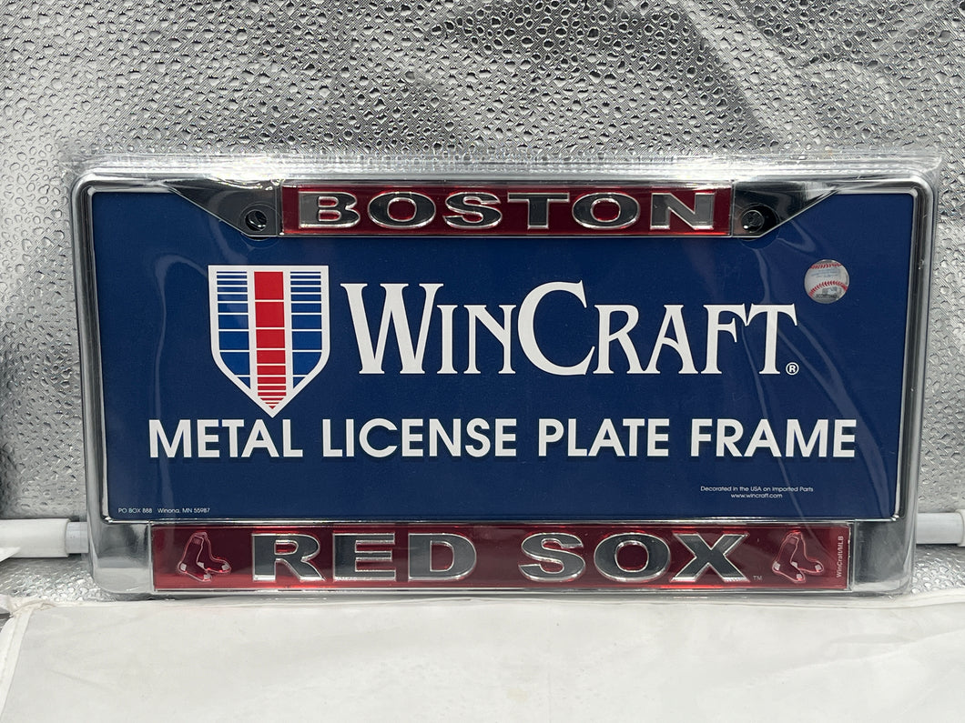 Boston Red Sox MLB Red Laser Cut License Plate Frame Wincraft - Casey's Sports Store